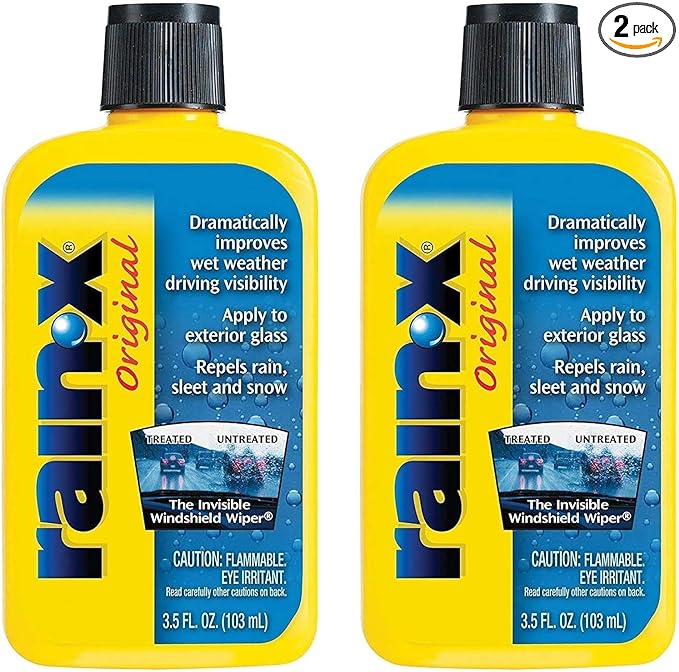 Bottles of RainX, the best windshield water repellent in the world!