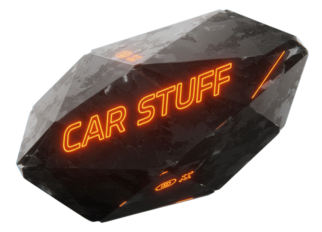 A large terrestrial object that reads: Car Stuff