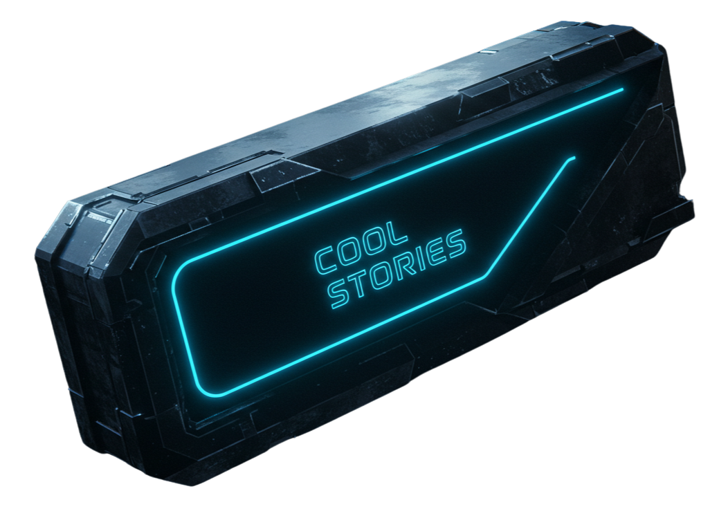 A futuristic object that reads: Cool Stories