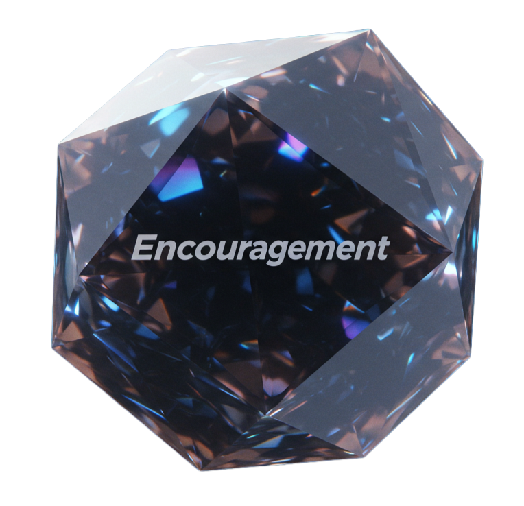 A large terrestrial object that reads: Encouragement