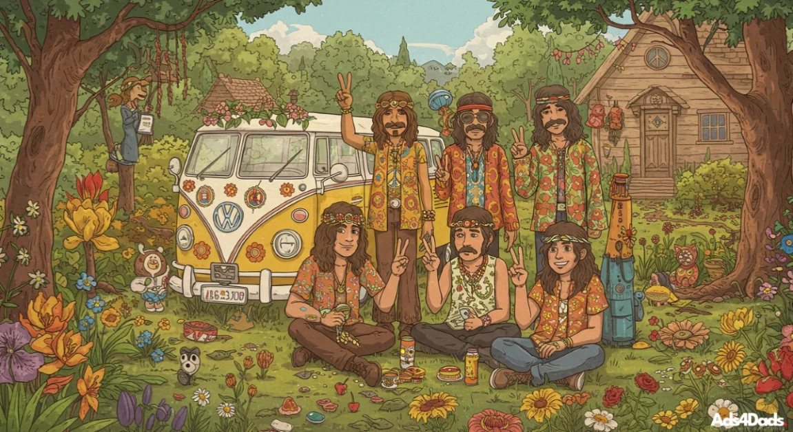 A group of hippies hanging out making gestures of peace. Learn what it takes to have peace in your life and working for it, here in our latest post.
